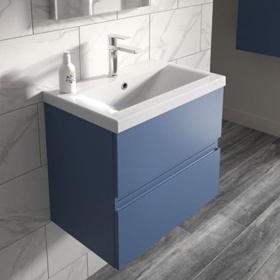 Urfa 50cm Wall Hung Vanity With Mid Edged Basin In Satin Blue_3