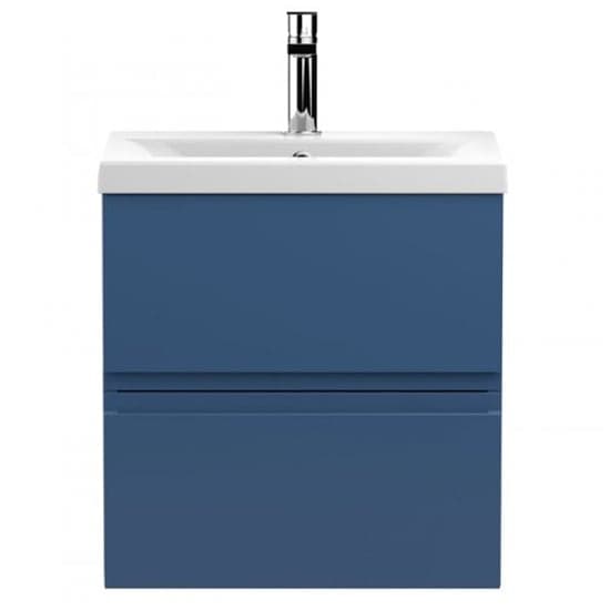 Urfa 50cm Wall Hung Vanity With Mid Edged Basin In Satin Blue_1