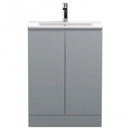 Urfa 60cm 2 Doors Vanity With Minimalist Basin In Satin Grey_1