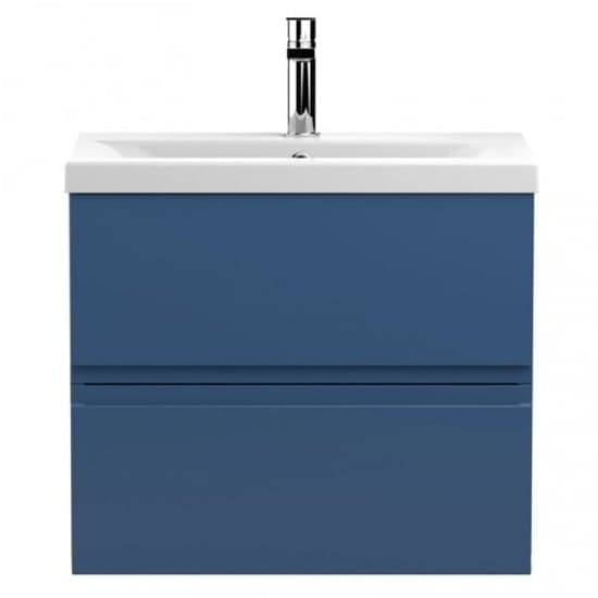 Urfa 60cm Wall Hung Vanity With Mid Edged Basin In Satin Blue_1