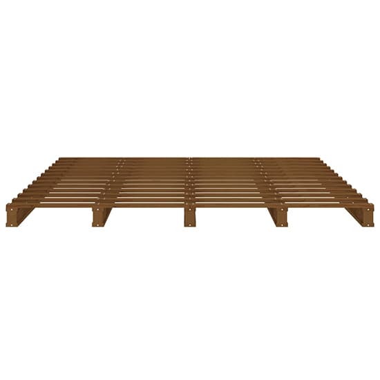 Urika Solid Pine Wood King Size Bed In Honey Brown_4