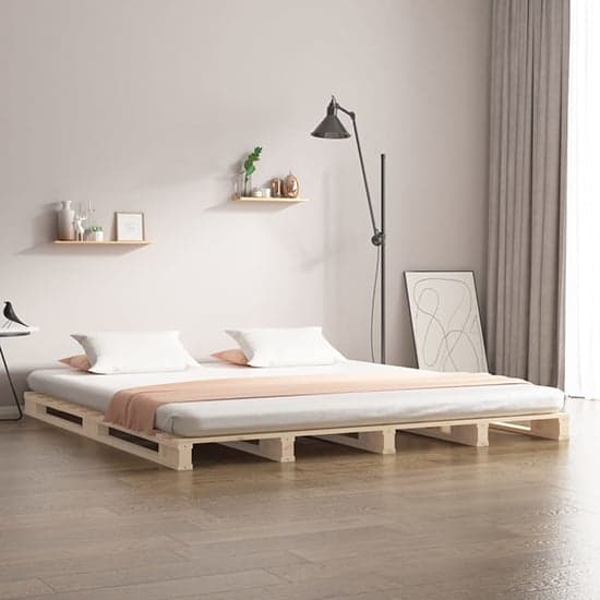 Urika Solid Pine Wood King Size Bed In Natural_1