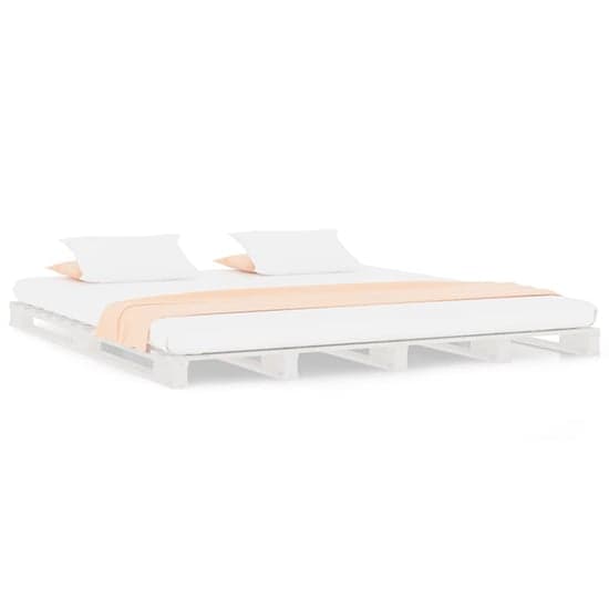 Urika Solid Pine Wood Small Double Bed In White_2