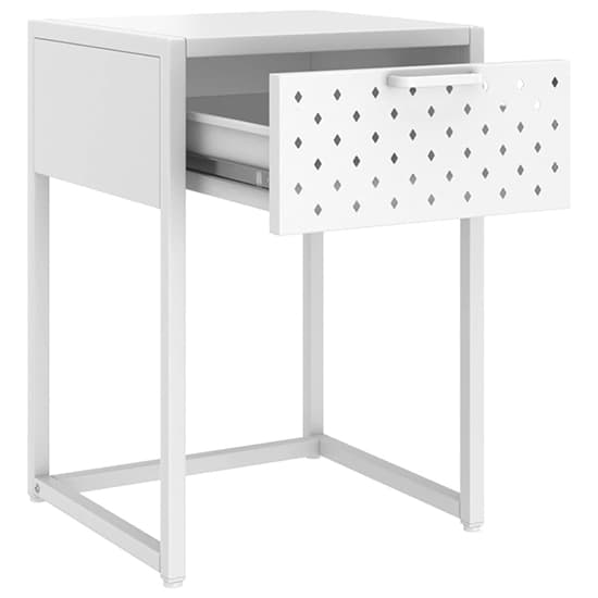 Utara Steel Bedside Cabinet With 1 Drawer In White_4
