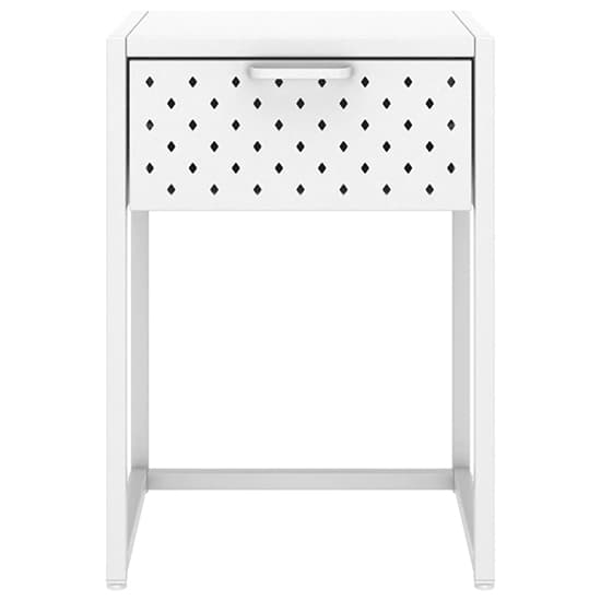 Utara Steel Bedside Cabinet With 1 Drawer In White_3