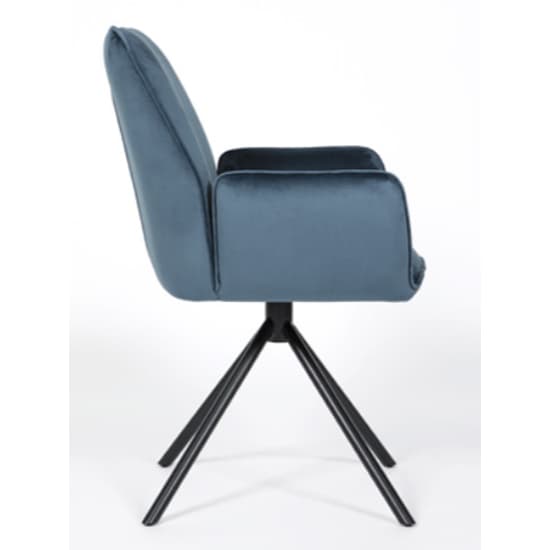 Utica Blue Carver Velvet Dining Chairs In Pair_4