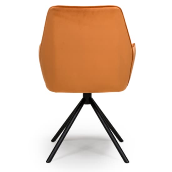 Utica Brunt Orange Carver Velvet Dining Chairs In Pair_5