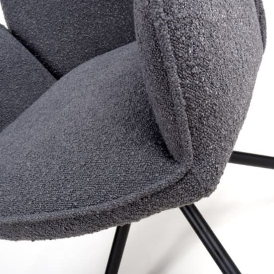 Utica Grey Boucle Carver Snuggly Fabric Dining Chairs In Pair_4