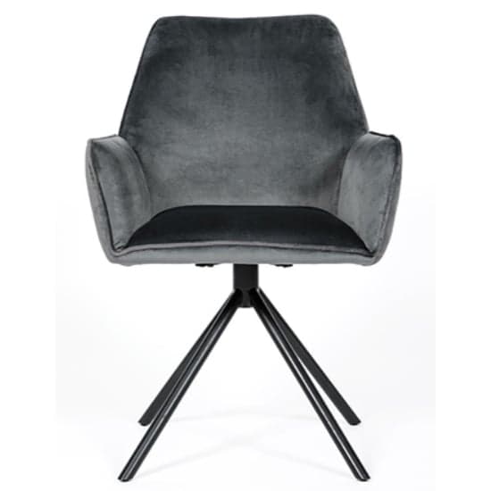 Utica Grey Carver Velvet Dining Chairs In Pair_3
