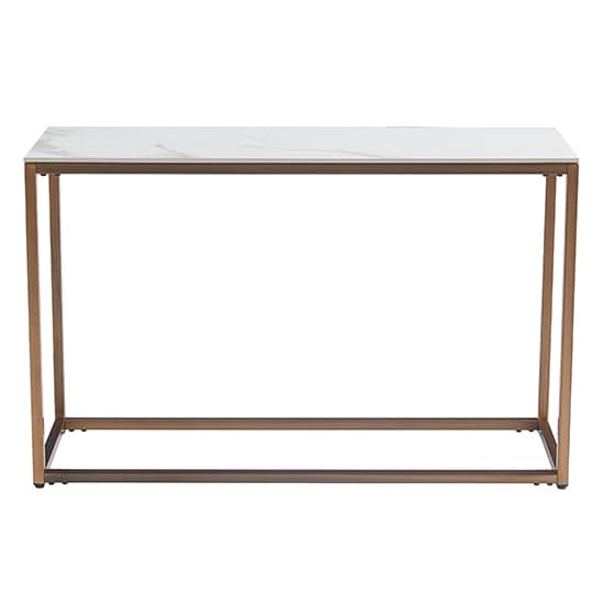 Utica Sintered Stone Console Table In White Kass Gold_2