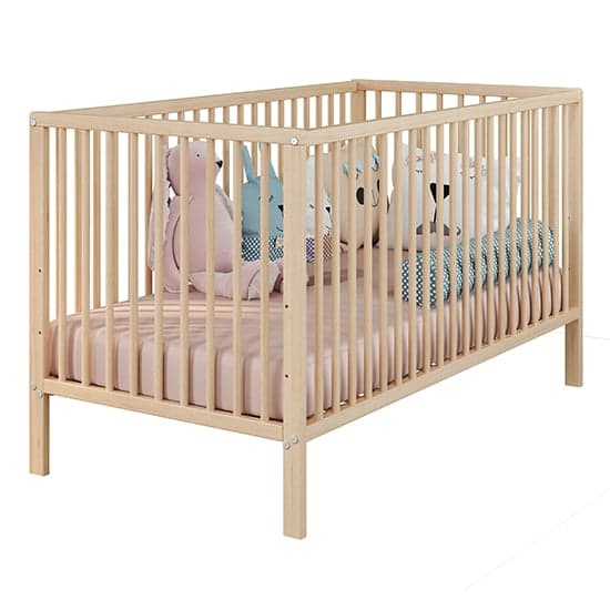 Uvatera Wooden Baby Cot With Slatted Frame In Beech_5