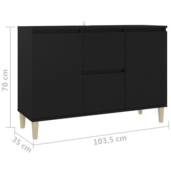Vaeda Wooden Sideboard With 2 Doors 2 Drawers In Black_5