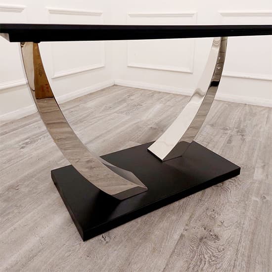 Vail Black Sintered Stone Dining Table With Chrome Pedestal Legs_3