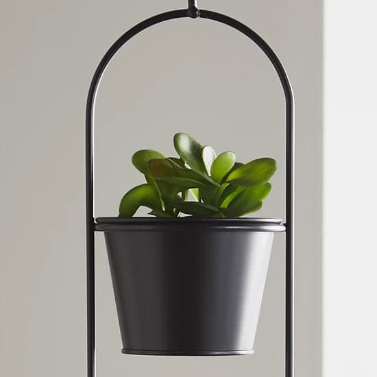 Vail Small Metal Duo Hanging Plant Holder In Black_2