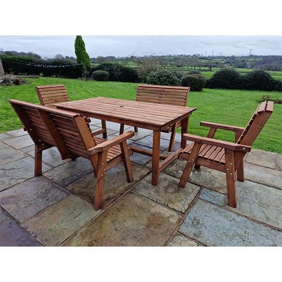 Vail Timber Brown Dining Table Large With 2 Chairs 2 Benches_2