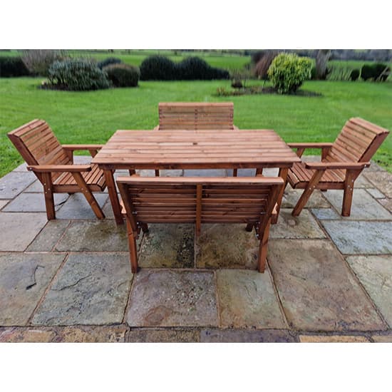 Vail Timber Brown Dining Table Large With 2 Chairs 2 Benches_3