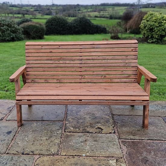 Vail Timber Garden 3 Seater Bench In Brown_2