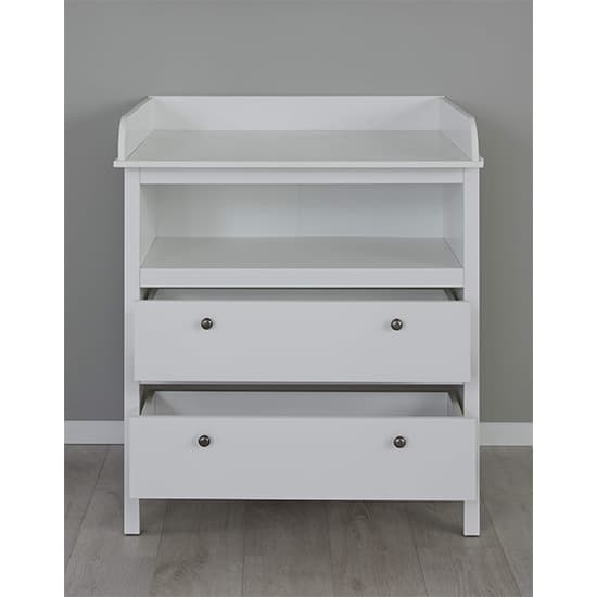 Valdo 2 Drawers Storage Cabinet With Changer Top In White_2