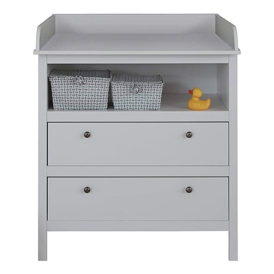 Valdo 2 Drawers Storage Cabinet With Changer Top In White_3