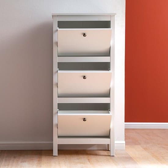Valdo Wooden Shoe Storage Cabinet In White_2