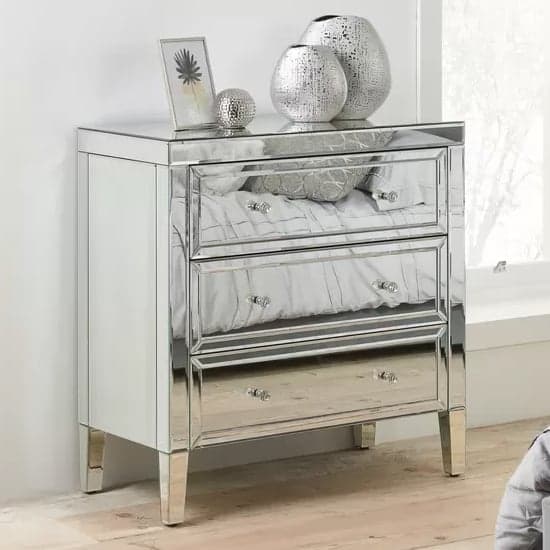 Valence Mirrored Chest Of 3 Drawers In Silver_1