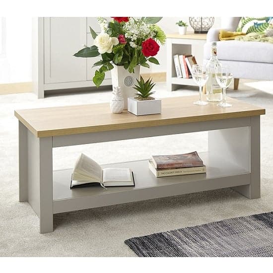 Loftus Wooden Coffee Table In Grey With Undershelf_1