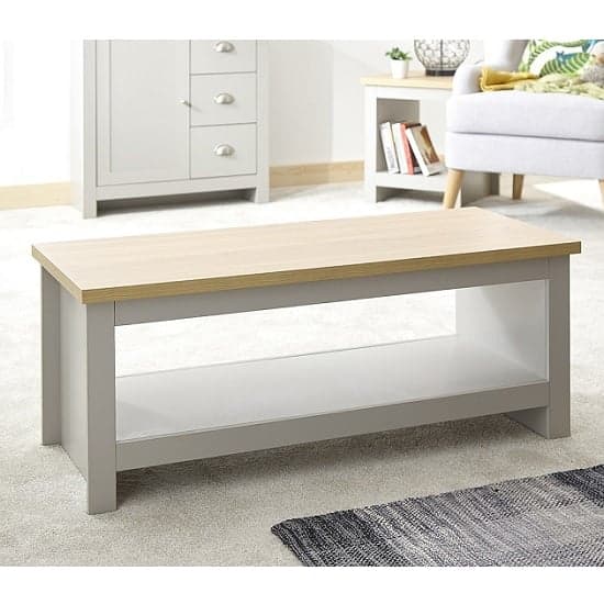 Loftus Wooden Coffee Table In Grey With Undershelf_2
