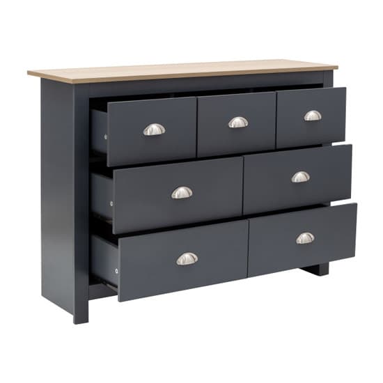 Loftus Wooden Chest Of Drawers Wide In Salte Blue And Oak_4
