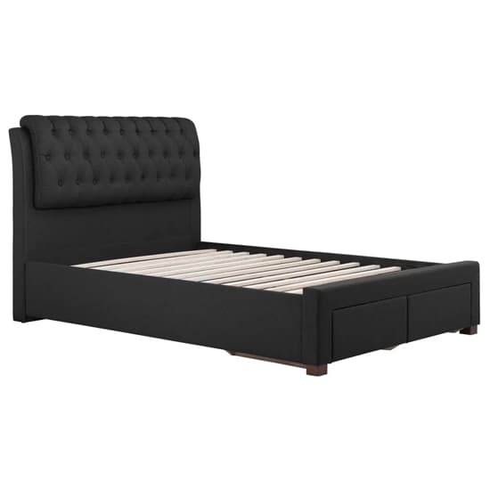 Valentina Fabric Double Bed With 2 Drawers In Charcoal_4