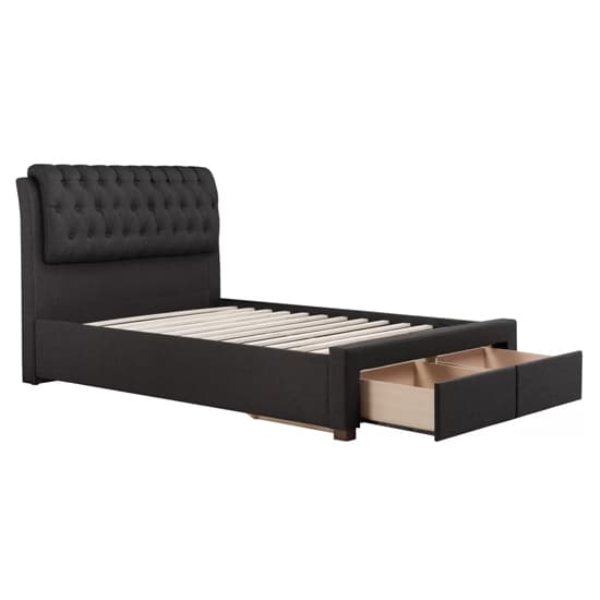 Valentina Fabric Double Bed With 2 Drawers In Charcoal_5