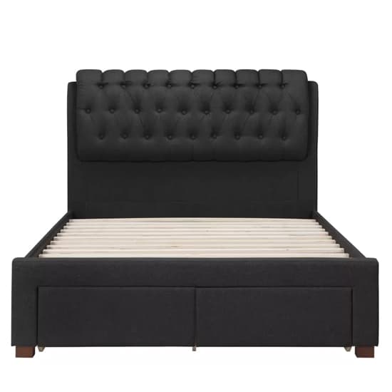 Valentina Fabric Double Bed With 2 Drawers In Charcoal_6