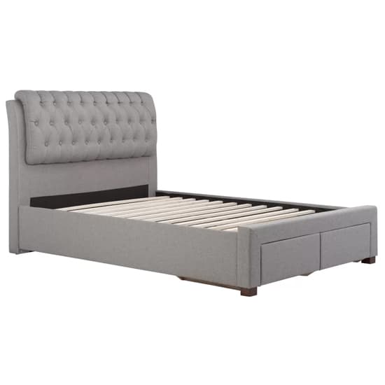 Valentina Fabric Double Bed With 2 Drawers In Grey_4