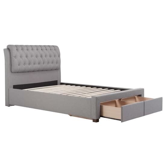 Valentina Fabric Double Bed With 2 Drawers In Grey_5