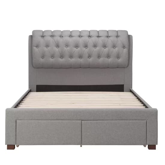 Valentina Fabric Double Bed With 2 Drawers In Grey_6