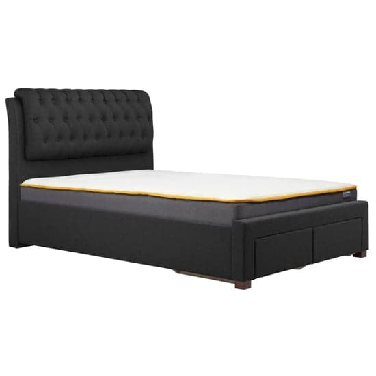 Valentina Fabric King Size Bed With 2 Drawers In Charcoal_3