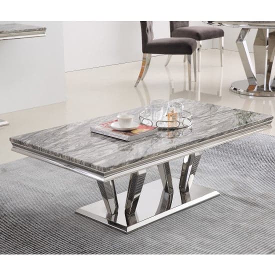 Valentino Grey Marble Coffee Table With Silver Steel Legs_1
