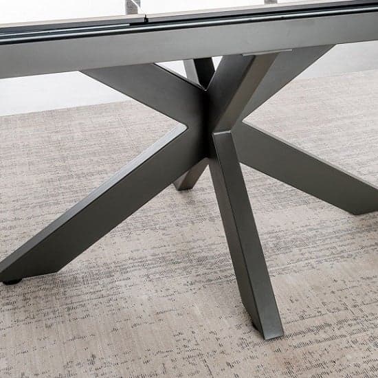 Valerio Ceramic Extending Dining Table With Metal Base In Grey_2