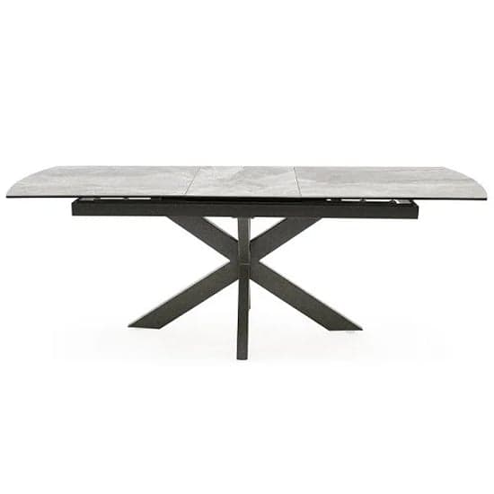 Valerio Ceramic Extending Dining Table With Metal Base In Grey_1