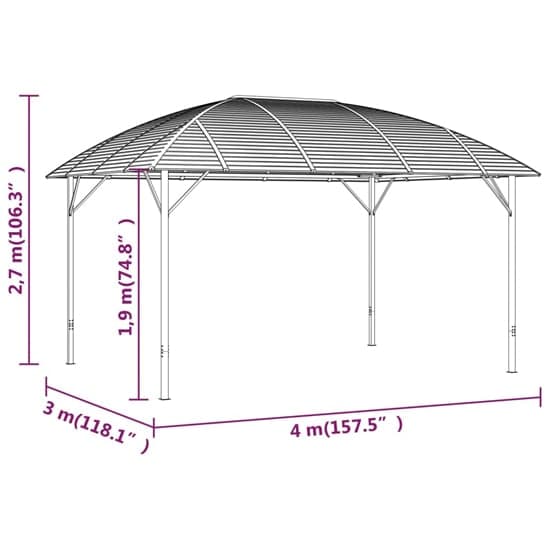 Vali Steel 3m x 4m Gazebo With Arch Roof In Anthracite_6