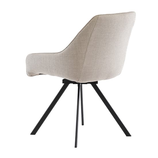 Valko Stone Fabric Dining Chairs Swivel In Pair_3