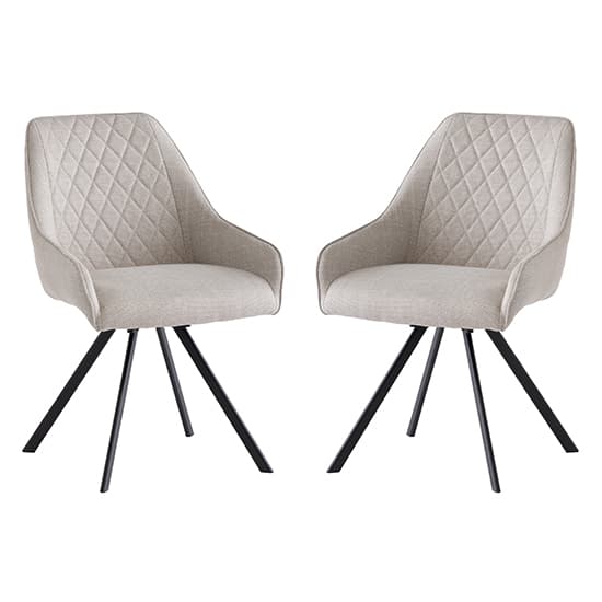 Valko Stone Fabric Dining Chairs Swivel In Pair_1