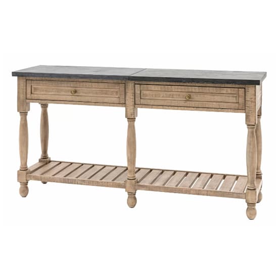 Valletta Marble Top Console Table With 2 Drawers In Natural_4