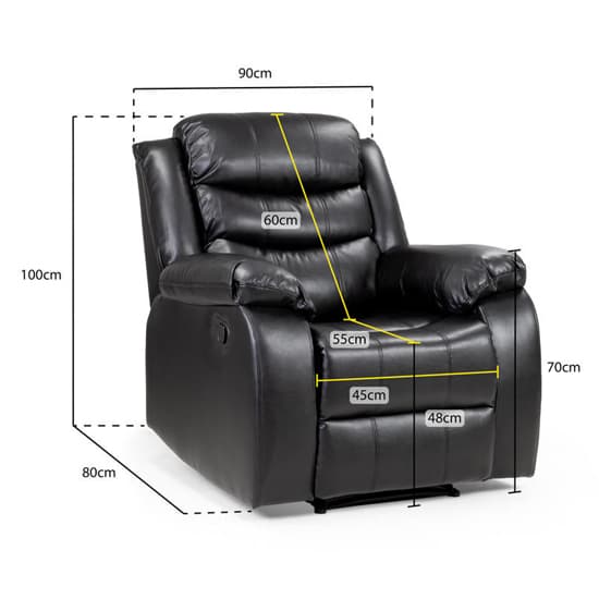 Valor Faux Leather Recliner Armchair In Black_4