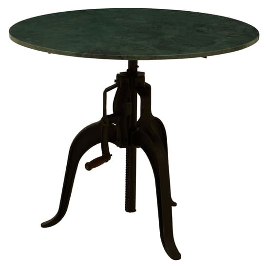 Vance 90cm Green Marble Top Dining Table With Black Metal Legs_3