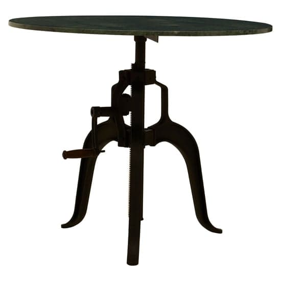 Vance 90cm Green Marble Top Dining Table With Black Metal Legs