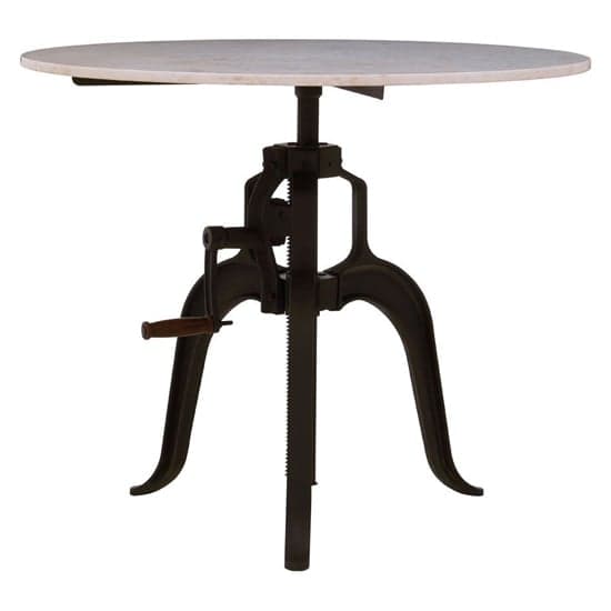 Vance 90cm White Marble Top Dining Table With Black Metal Legs_1