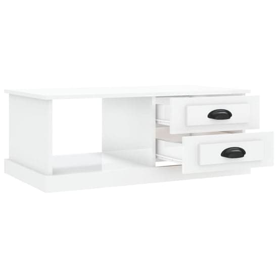 Vance High Gloss Coffee Table With 2 Drawers In White_5
