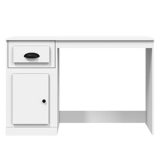 Vance High Gloss Computer Desk With 1 Door 1 Drawer In White_4