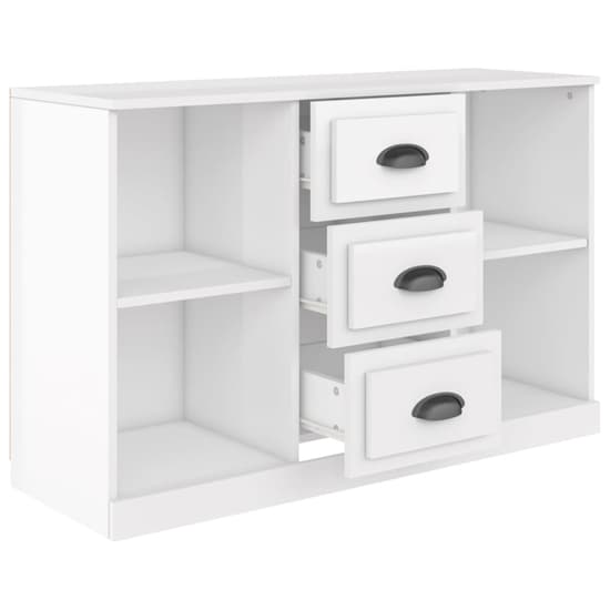 Vance High Gloss Sideboard With 3 Drawers In White_4