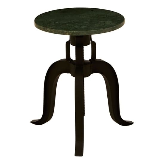 Vance Round Green Marble Top Bar Stool With Black Metal Legs_2